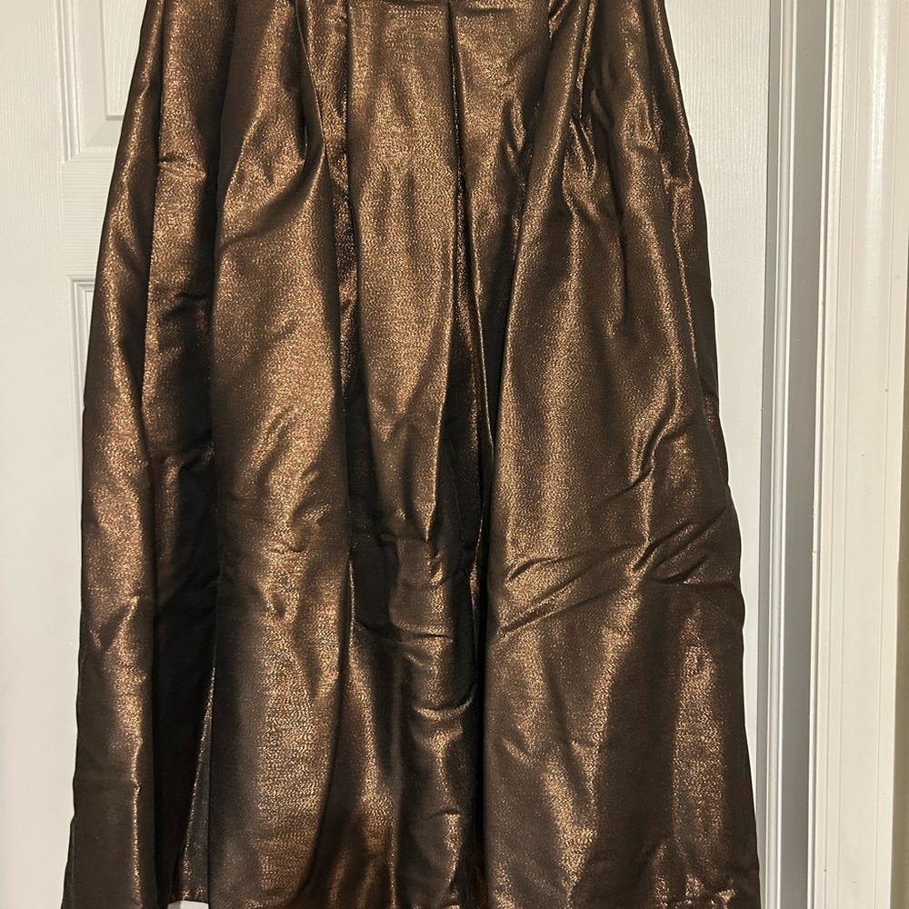 Boden Metallic Copper Skirt